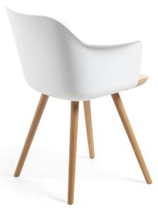 Klam fehér fotel tölgyfa lábakkal - Kave Home
