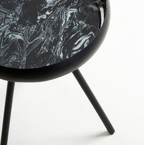 Reuber fekete tárolóasztal, ø 36 cm - Kave Home