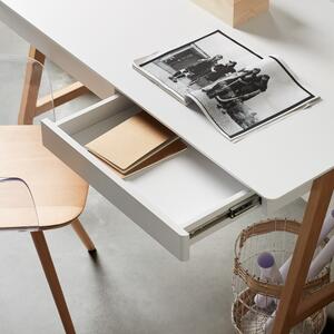 Ingo íróasztal fehér asztallappal, 120 x 60 cm - Kave Home