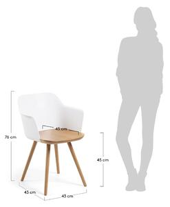 Klam fehér fotel tölgyfa lábakkal - Kave Home