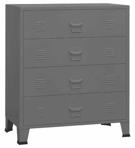 VidaXL Ipari Fém Fiókos Szekrény - 4 Fiók - Antracitszürke - 78x40x93cm