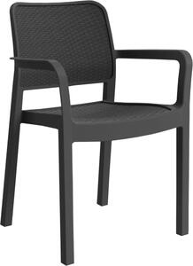 ALLIBERT SAMANNA műanyag kerti szék, grafit (Méret: 53 x 58 x)