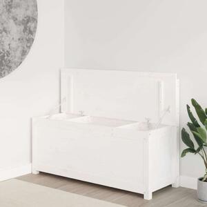 VIDAXL Fehér Fenyőfa Tárolós Pad - 110x41x76,5 cm