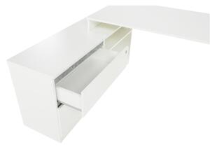 Sarok PC asztal, fehér/beton, BENTOS
