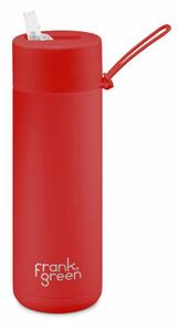 Ceramic Bottle Rouge Piros 595ml rozsdamentes acél kerámia bevonatos termosz szívószáltartó sport kupakkal