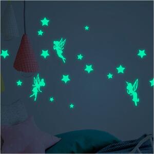 Fairies and Stars világító, gyerek falmatrica - Ambiance