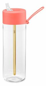 Original Bottle Living Coral Rózsaszín 740ml Tritán átlátszó BPA mentes műanyag kulacs szívószáltartó sport kupakkal