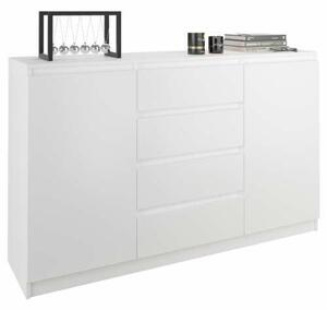 Komód 4 fiók 2 ajtó R160-S4 - fehér