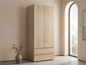 Gardróbszekrény Cirdora 101, Laminált forgácslap, 204x92x51cm, Sonoma tölgy