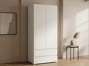 Gardróbszekrény Cirdora 101, Laminált forgácslap, 204x92x51cm, Fehér