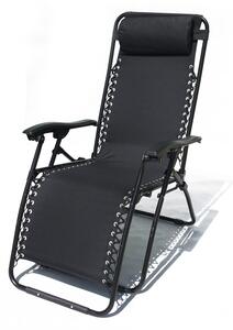 ROJAPLAST 2320 OXFORD fém összecsukható kerti/kemping/napozó szék - fekete ()