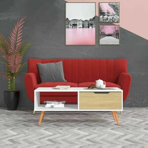 VidaXL fehér-sonoma színű forgácslap dohányzóasztal 100 x 49,5 x 43 cm