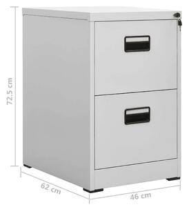 VidaXL Acél Irattartó Szekrény - 2 Fiókos - 72,5 cm