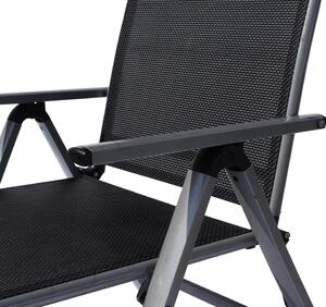 SUN GARDEN LONDON állítható alumínium kerti szék - ezüst/fekete ()