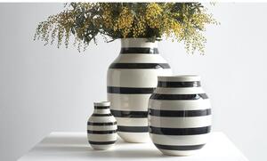 Omaggio fekete-fehér agyagkerámia váza, magasság 12,5 cm - Kähler Design