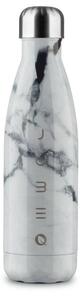 The Bottle Grey Marble fényes fehér-szürke márvány mintás 0,5l-es rozsdamentes acél hőtartó design kulacs