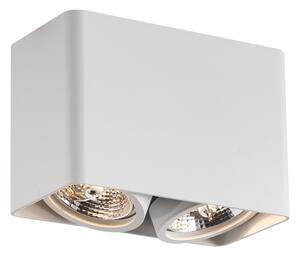 Design felületre szerelt spotlámpa fehér GU10 70mm 2-lámpás forgatható és dönthető - Vox