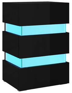 LED-es Éjjeliszekrény - Fekete - 45x35x67 cm