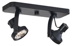 Design mennyezeti spotlámpa fekete GU10 70mm 2-lámpás állítható - Vo