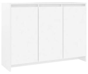 Fehér Tálalószekrény - 3 Ajtós - 102x33x75 cm