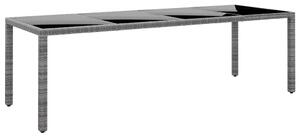VidaXL Kerti Asztal - Polyrattan - Edzett Üveg - 250x100 cm