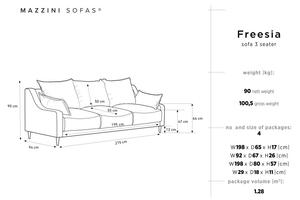 Freesia világoskék háromszemélyes kinyitható kanapé tárolóhellyel - Mazzini Sofas