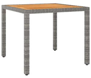 VidaXL szürke polyrattan kerti asztal 90 x 90 x 75 cm