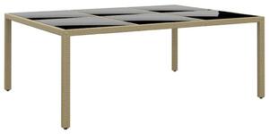 VidaXL Polyrattan Kerti Asztal - Bézs - 200x150 cm