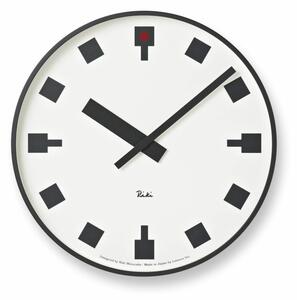 RIKI HIBIYA fekete-fehér 25,6cm átmérőjű fém fali óra