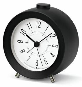 JIJI fehér-fekete 10cm átmérőjű alumínium ébresztő óra