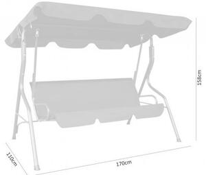 GardenLine kerti Hintaágy 170x110x153cm - szürke