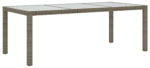 VidaXL Polyrattan Kerti Asztal - Szürke - 190x90 cm