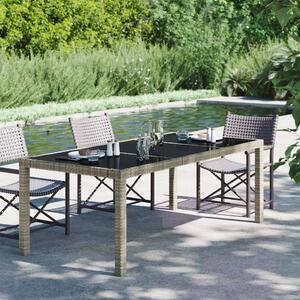 VidaXL Polyrattan Kerti Asztal - Üveglap - 190x90 cm