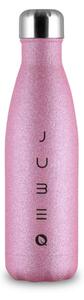 The Bottle Glitter Pink rózsaszín csillámos 0,5l-es rozsdamentes acél hőtartó design kulacs