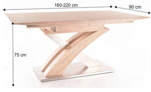 KONDELA Étkezőasztal, sonoma tölgyfa, 160x90 cm, BONET