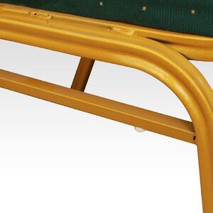 KONDELA Rakásolható szék, zöld/matt arany keret, ZINA 2 NEW