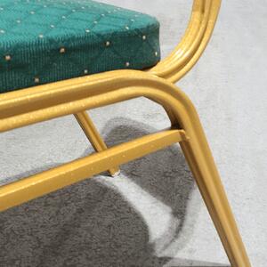 KONDELA Rakásolható szék, zöld/matt arany keret, ZINA 2 NEW
