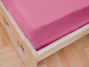 Jersey rózsaszín lepedő 90x200 cm Grammsúly: Lux (190 g/m2)