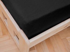 Jersey fekete lepedő 90x200 cm Grammsúly: Lux (190 g/m2)