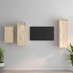 VidaXL Faliszekrény Szett - Tömör Fenyőfa - 3 db - 60/80/100 cm