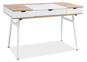 Íróasztal, fehér / fém, B-151