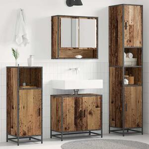 Fürdőszoba bútor szett polcokkal ajtóval 3 pcs Öreg fa Faanyag