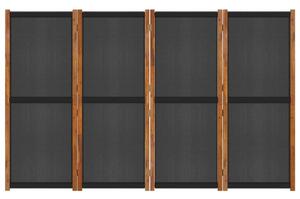 VidaXL 4 Paneles Paraván - 280x180 cm - Fekete