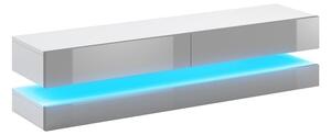 TV állvány COSMO fehér / szürke polír LED kék