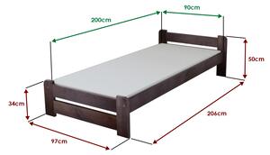 Emily ágy 90x200 cm, diófa Ágyrács: Ágyrács nélkül, Matrac: Matrac nélkül