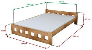 Naomi magasított ágy 120 x 200 cm, égerfa Ágyrács: Ágyrács nélkül, Matrac: Matrac nélkül