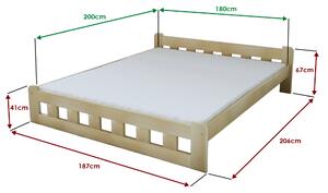 Naomi magasított ágy 180x200 cm, fenyőfa Ágyrács: Ágyrács nélkül, Matrac: Matrac nélkül