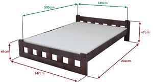 Naomi magasított ágy 140x200 cm, diófa Ágyrács: Ágyrács nélkül, Matrac: Matrac nélkül