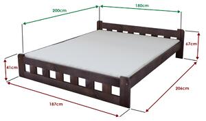 Naomi magasított ágy 180x200 cm, diófa Ágyrács: Lamellás ágyrács, Matrac: Matrac nélkül
