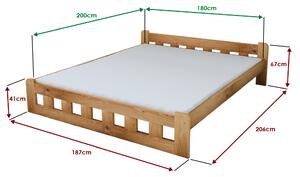Naomi magasított ágy 180x200 cm, égerfa Ágyrács: Ágyrács nélkül, Matrac: Matrac nélkül
